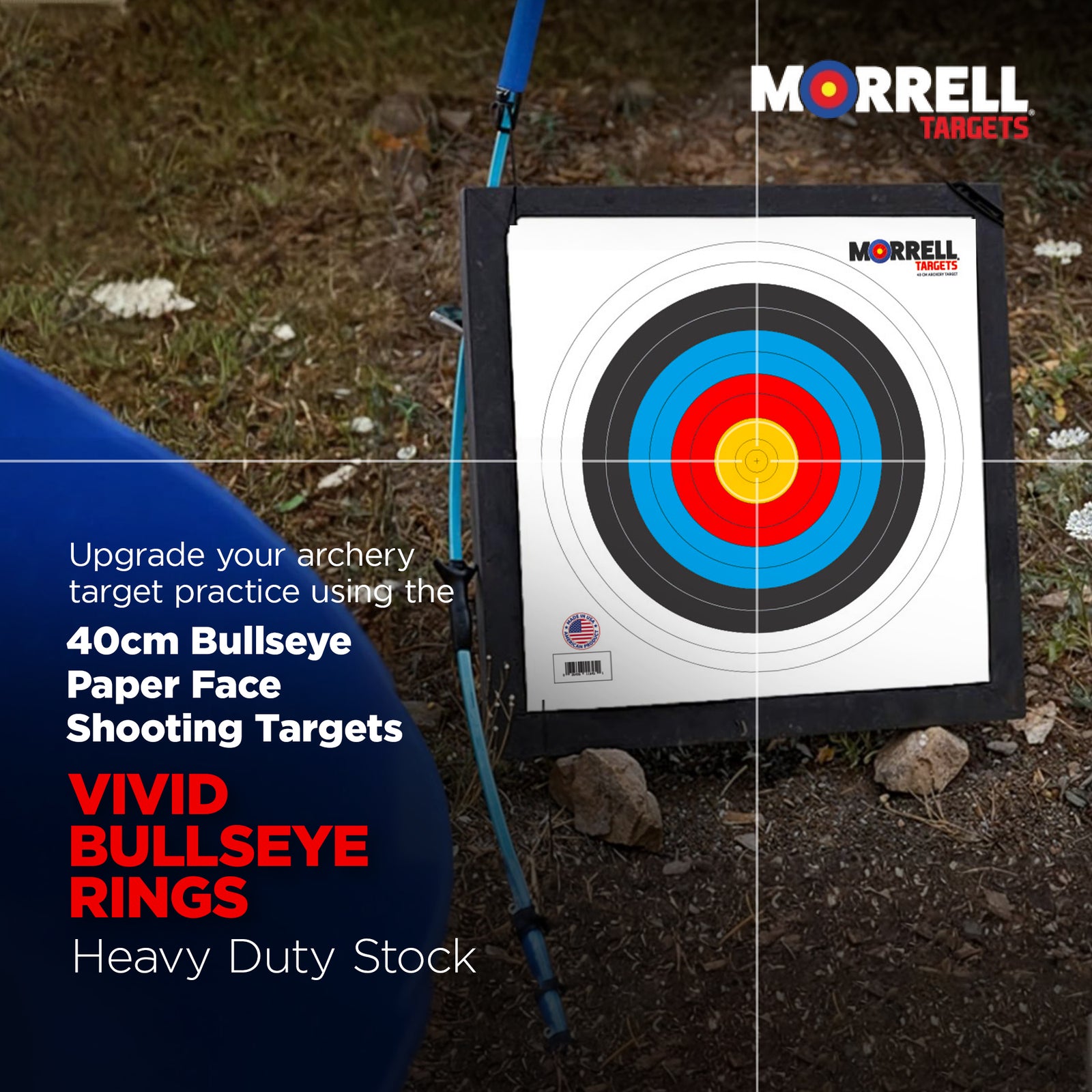 Morrell 40cm Bullseye Paper Face Shooting Targets, 16 x 16 Inches, 100 Count - VMInnovations
