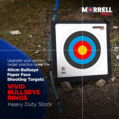 Morrell 40cm Bullseye Paper Face Shooting Targets, 16 x 16 Inches, 100 Count - VMInnovations