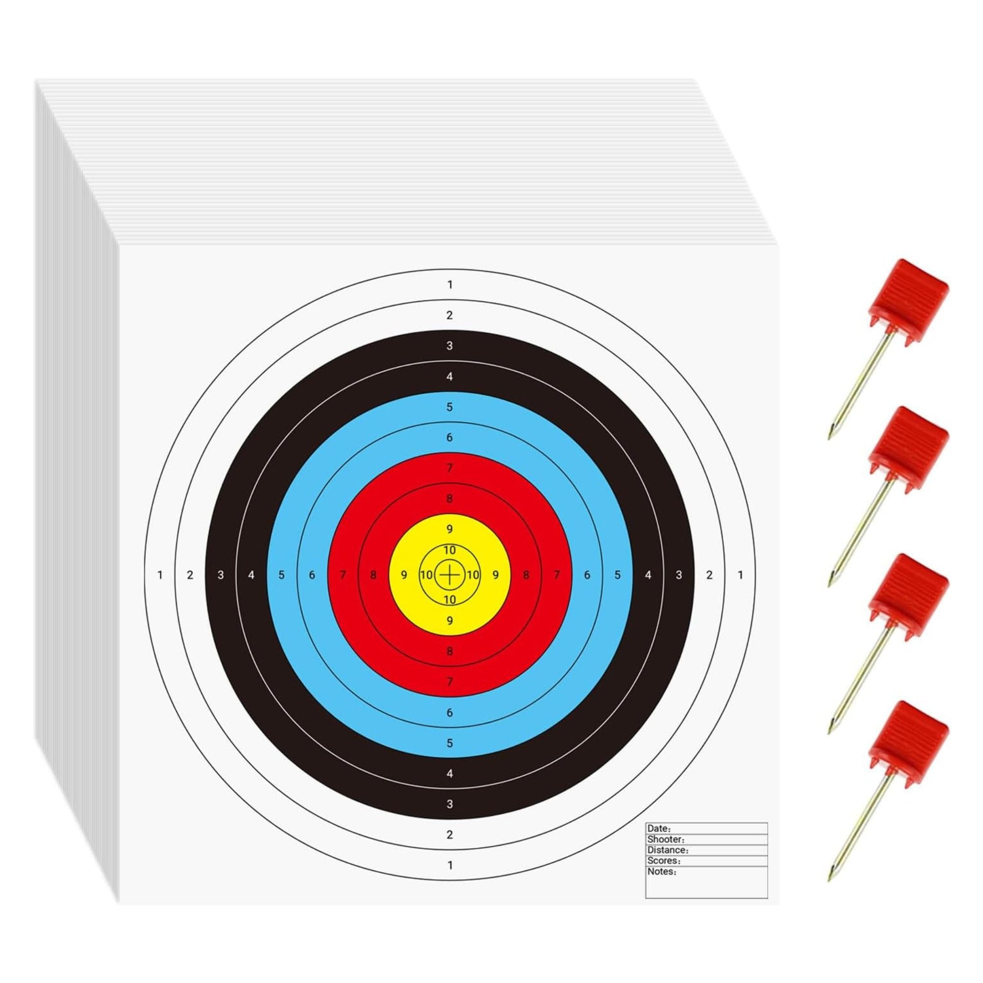 Morrell FITA Compound Bullseye Paper Face Shooting Targets, 17x17-in., 100 Count - VMInnovations