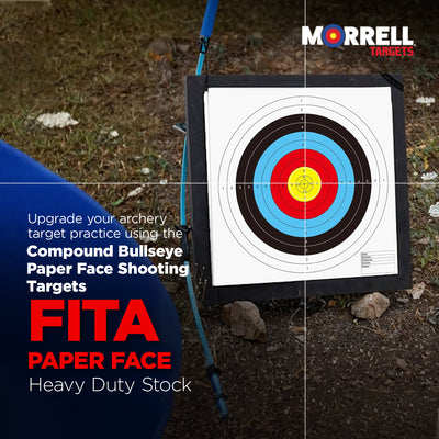 Morrell FITA Compound Bullseye Paper Face Shooting Targets, 17x17-in., 100 Count - VMInnovations
