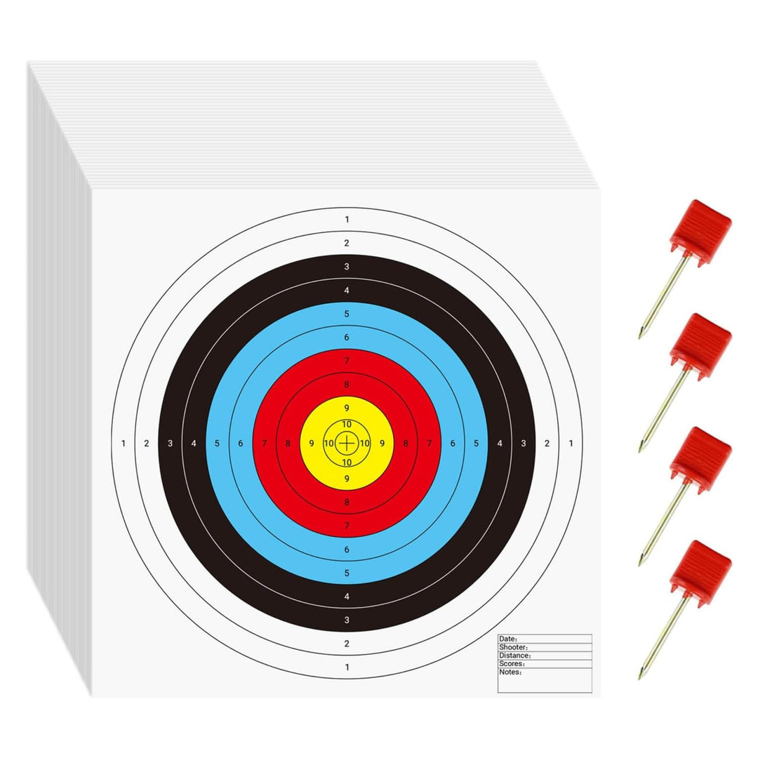 Morrell ASA Indoor Round Paper Face Shooting Targets, 17x17-Inch, 100 Count
