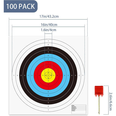 Morrell ASA Indoor Round Paper Face Shooting Targets, 17x17-Inch, 100 Count - VMInnovations