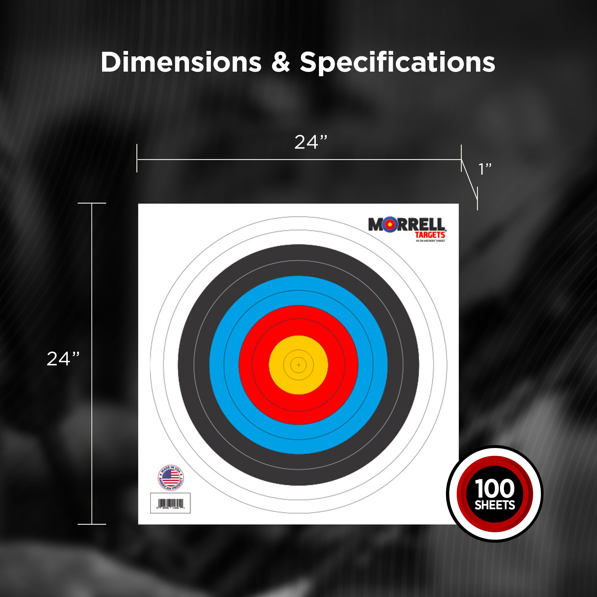 Morrell 60cm Bullseye Paper Face Shooting Targets, 100 Count (Open Box) - VMInnovations