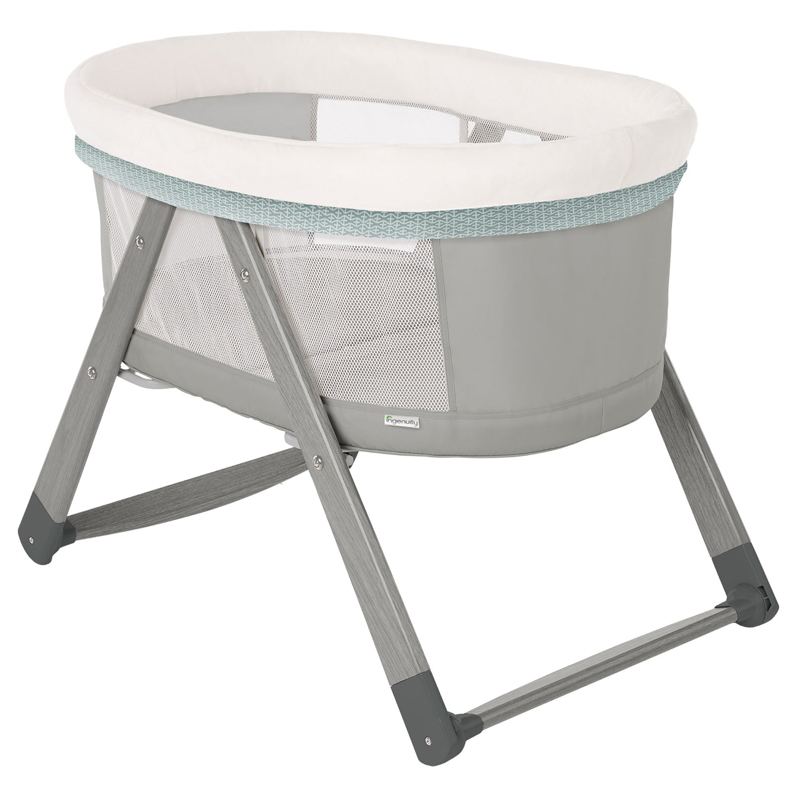Ingenuity Foldaway Rocking Wood Frame Portable Folding Rocking Bassinet, Wallace - VMInnovations
