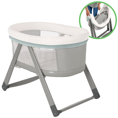 Ingenuity Foldaway Rocking Wood Frame Portable Folding Rocking Bassinet, Wallace - VMInnovations