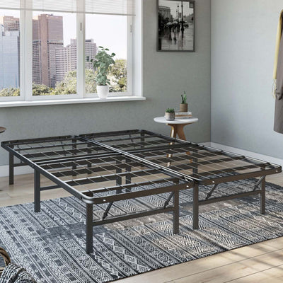 Hercules Folding Metal Bed Frame, 14" Platform Mattress Foundation, Full (Used) - VMInnovations