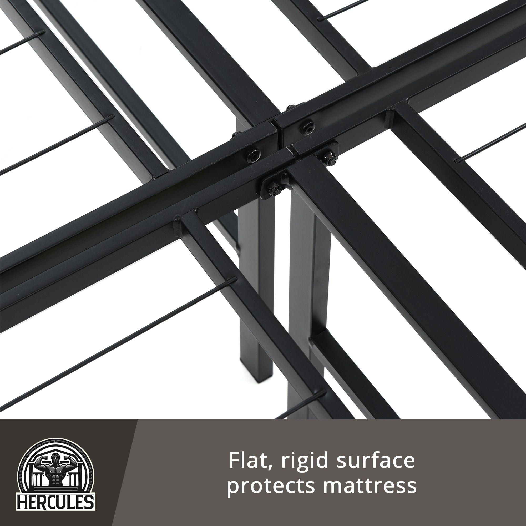 Hercules Folding Metal Bed Frame, 14" Platform Mattress Foundation, Full (Used) - VMInnovations
