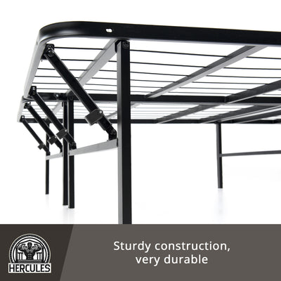 Hercules Folding Metal Bed Frame, 14" Platform Mattress Foundation, Full (Used) - VMInnovations