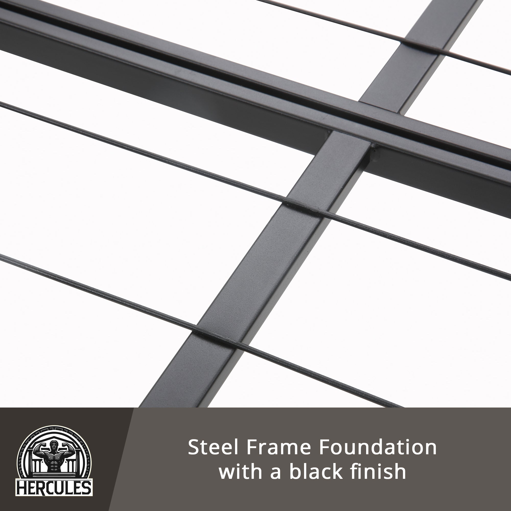 Hercules Folding Metal Bed Frame, 14" Platform Mattress Foundation, Full (Used) - VMInnovations