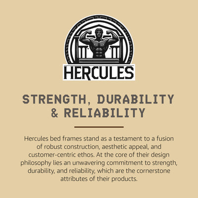 Hercules Folding Metal Bed Frame, 14 Inch Platform Mattress Foundation, Full - VMInnovations