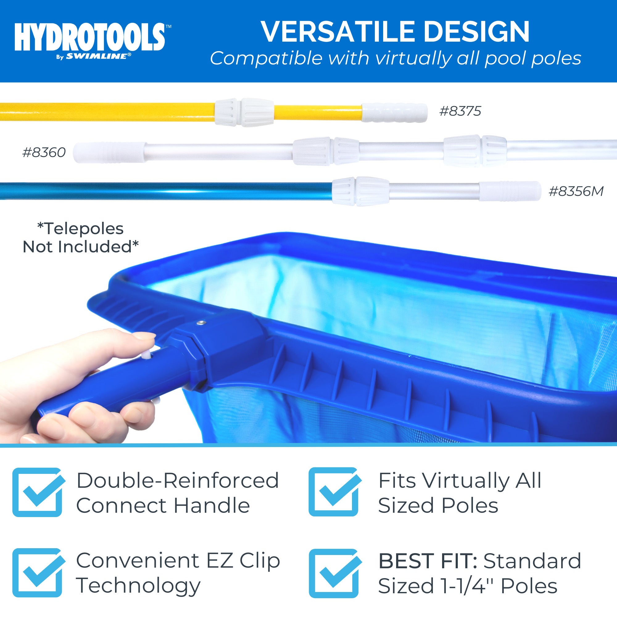 HYDROTOOLS by Swimline Extra Deep Mesh Skimmer Net for Pool or Pond (For Parts) - VMInnovations