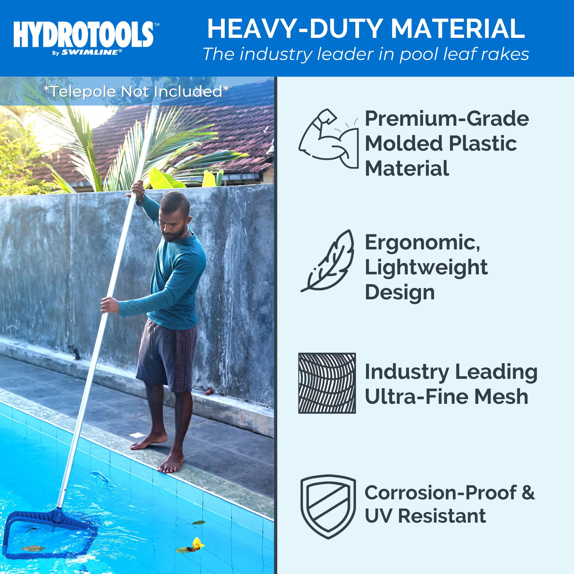 HYDROTOOLS by Swimline Extra Deep Mesh Skimmer Net for Pool or Pond (For Parts) - VMInnovations