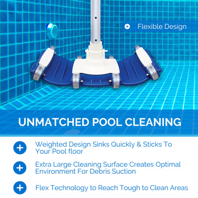 Swimline HydroTools Weighted Flex Vacuum Vac Head Swimming Pool and Spa Cleaner - VMInnovations
