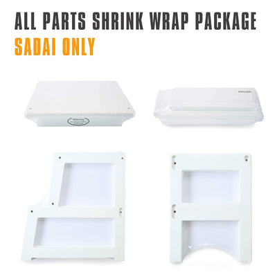 SDADI Kids Kitchen Step Stool, 150LBS cap. w/ Safety Rail, White (Open Box) - VMInnovations