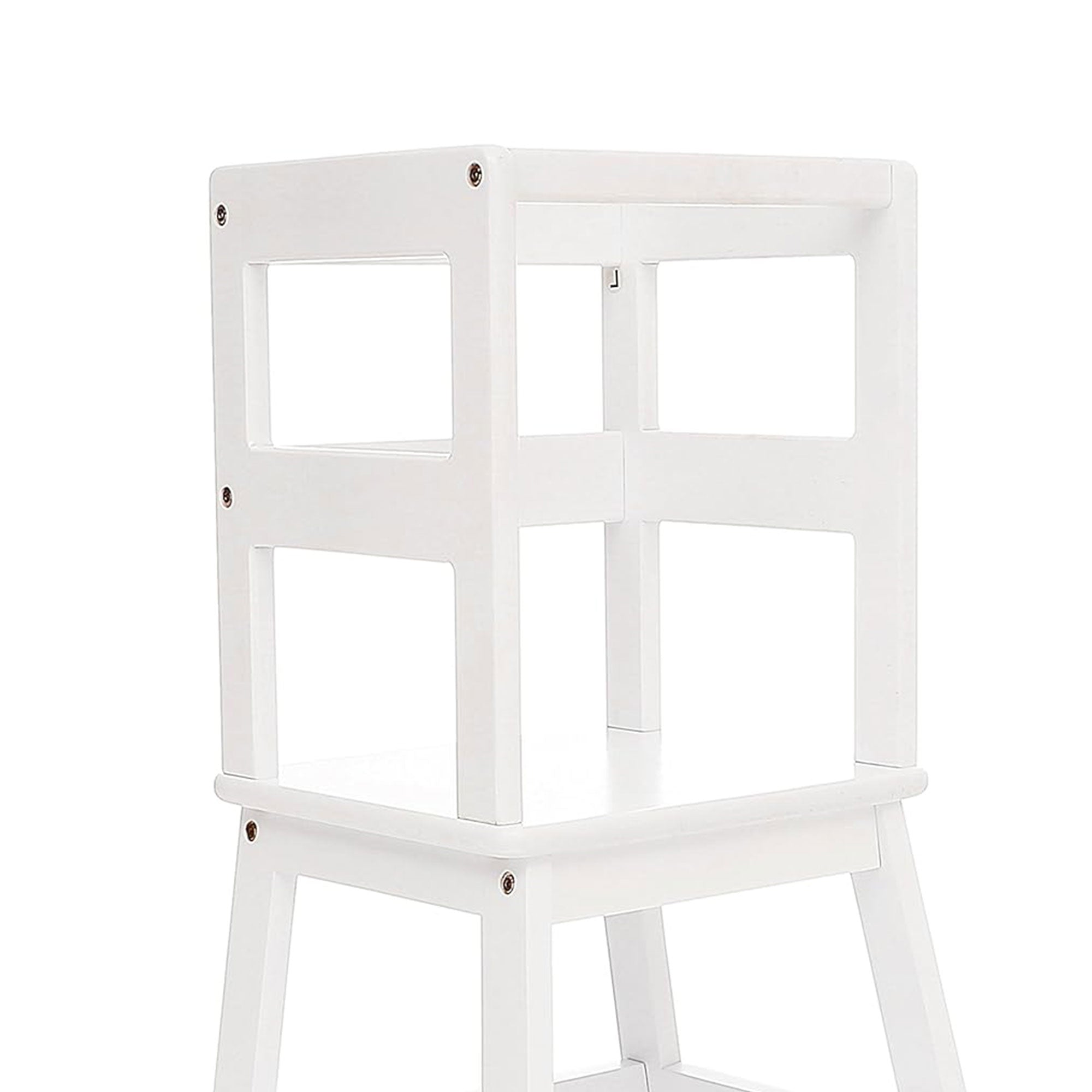 SDADI Kids Kitchen Step Stool, 150LBS cap. w/ Safety Rail, White (Open Box) - VMInnovations