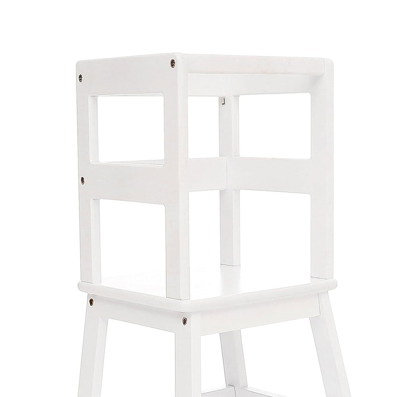 SDADI Kids Kitchen Step Stool Holds up to 150lbs with Safety Rail, White (Used)