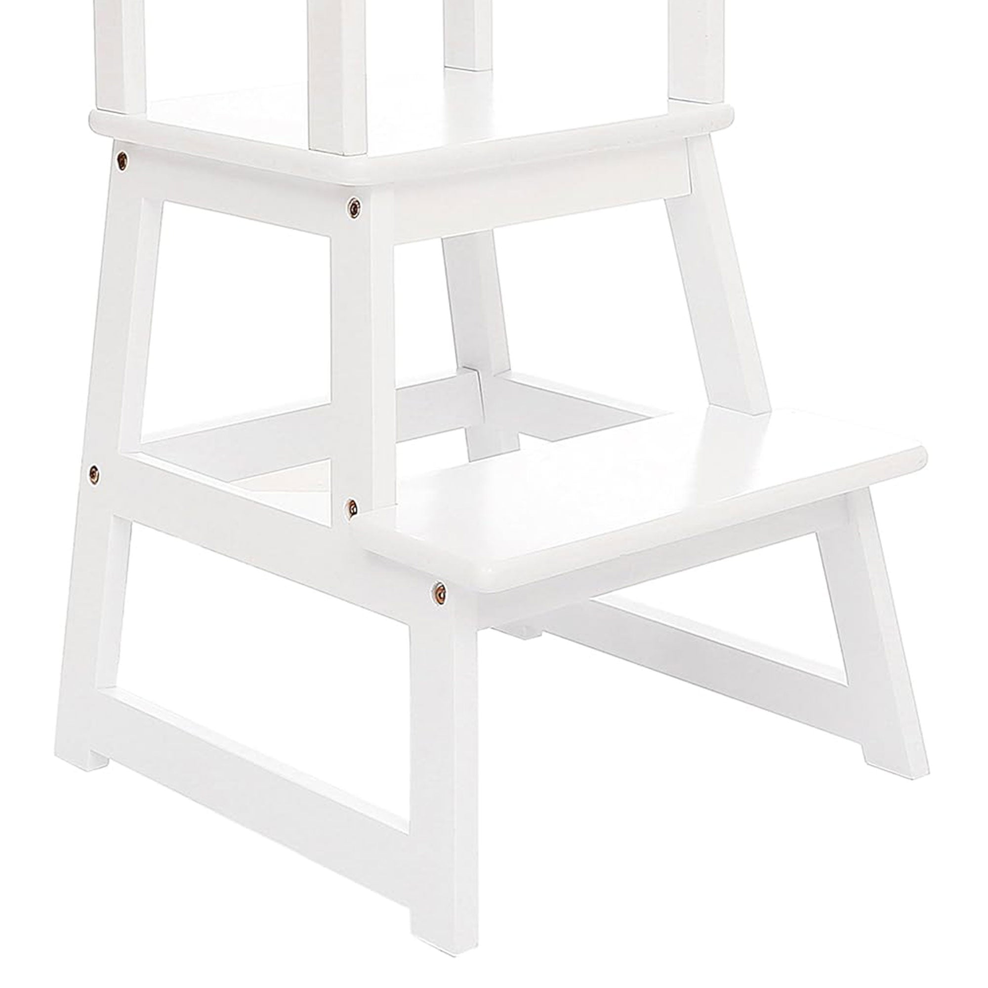 SDADI Kids Kitchen Step Stool, 150LBS cap. w/ Safety Rail, White (Open Box) - VMInnovations