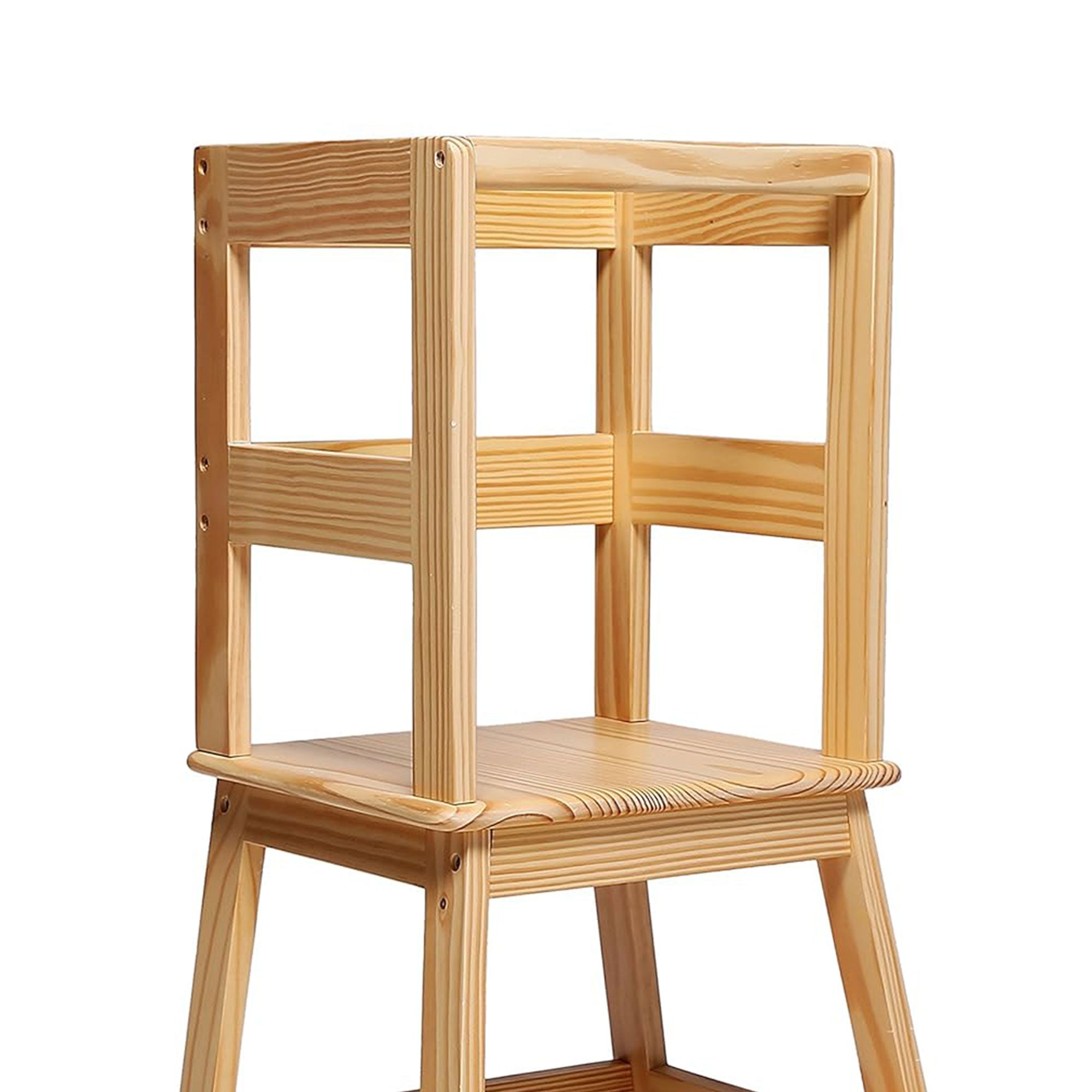 SDADI Kids Step Stool Holds up to 150 Pounds w/ Safety Rail, Natural (For Parts) - VMInnovations
