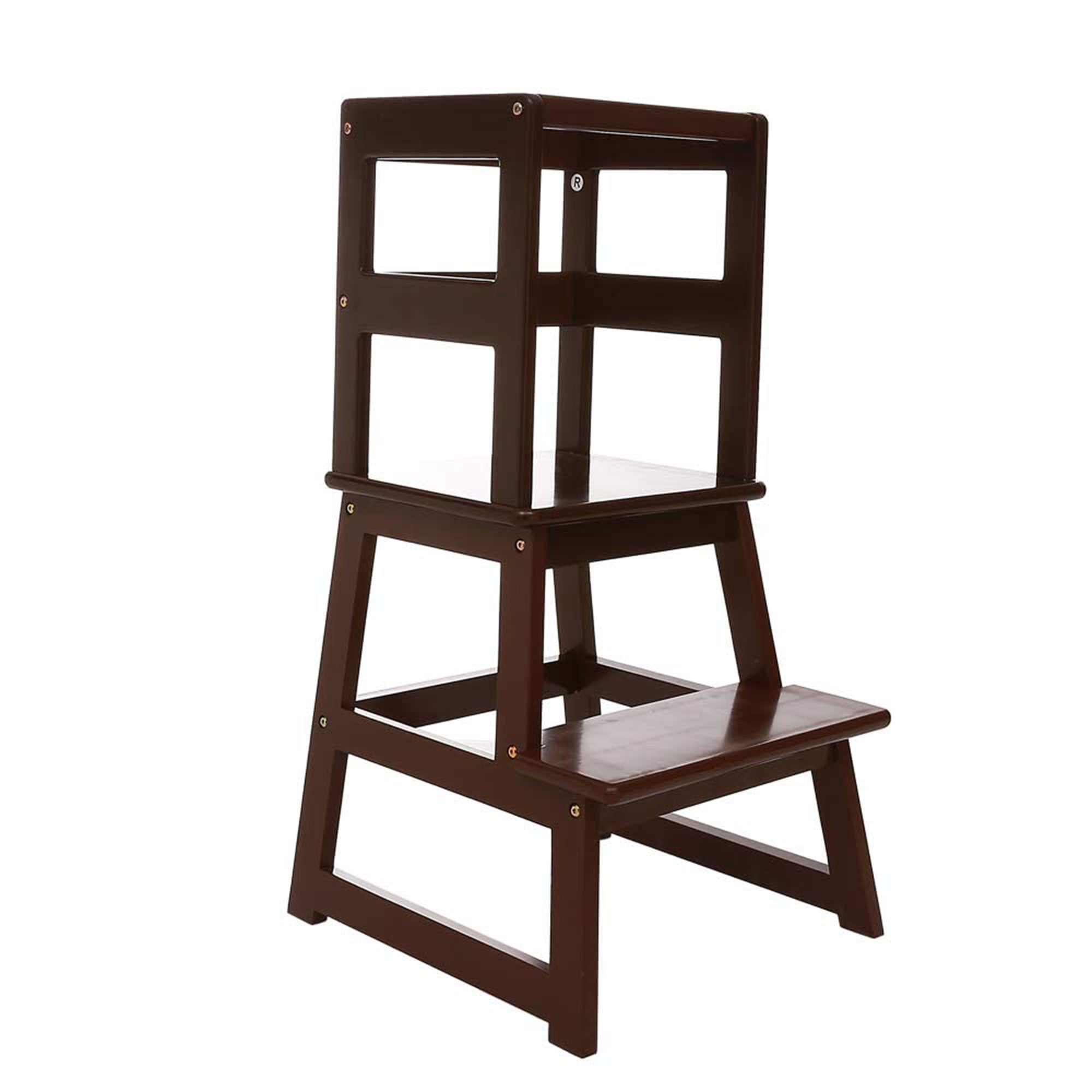 SDADI Kids Step Stool Holds up to 150lbs with Safety Rail, Espresso (Open Box) - VMInnovations