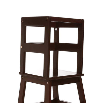 SDADI Kids Kitchen Step Stool Holds up to 150 Pounds with Safety Rail, Espresso - VMInnovations