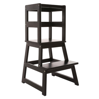 SDADI Kids Kitchen Step Stool Holds up to 150lbs with Safety Rail, Black (Used) - VMInnovations