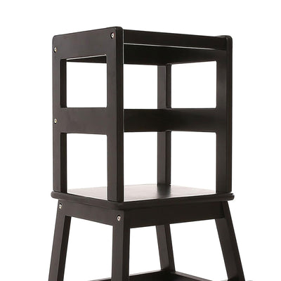 SDADI Kids Kitchen Step Stool Holds up to 150lbs with Safety Rail, Black (Used) - VMInnovations