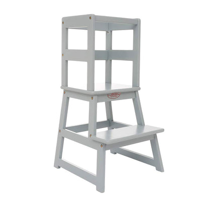 SDADI Kids Kitchen Step Stool Holds up to 150 Pounds with Safety Rail,Gray(Used)