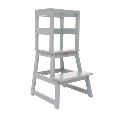 SDADI Kids Kitchen Step Stool Holds up to 150 Pounds with Safety Rail,Gray(Used) - VMInnovations