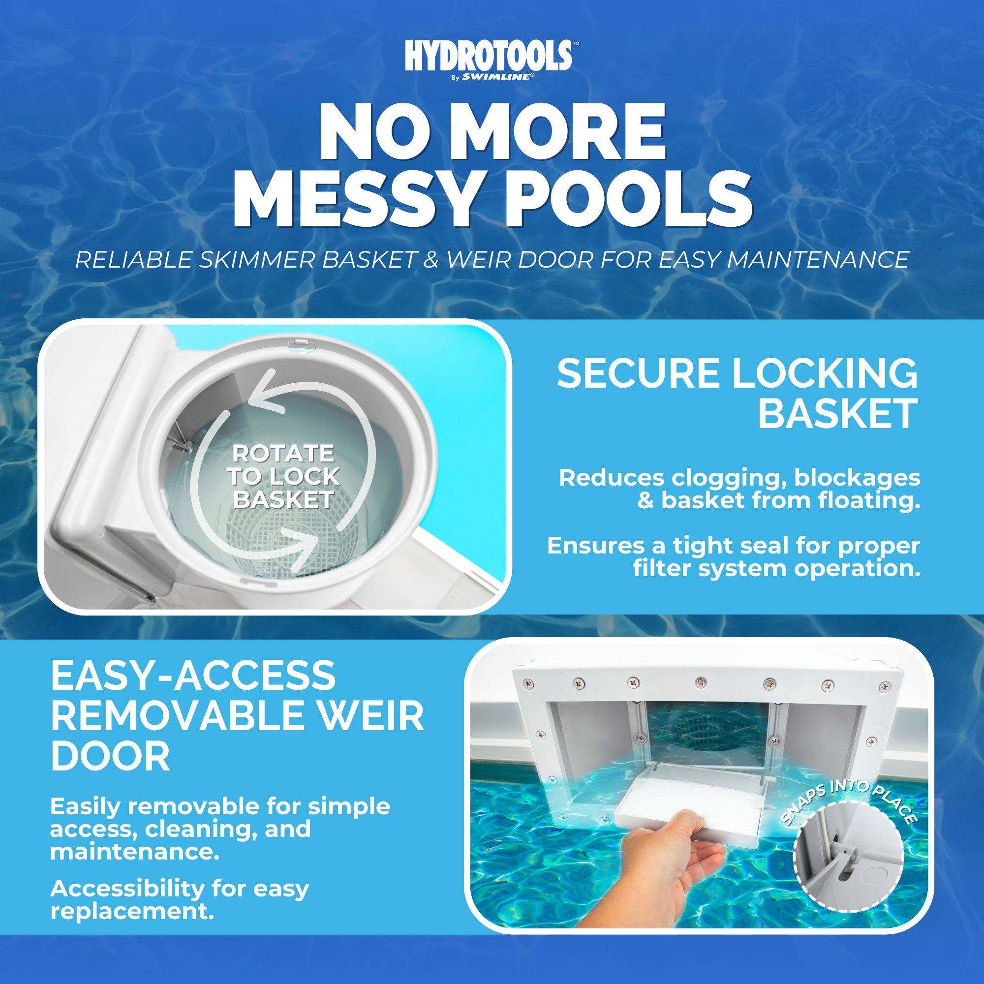 HydroTools by Swimline Wide Mouth ABS Thru-Wall Above Ground Pool Skimmer Kit - VMInnovations