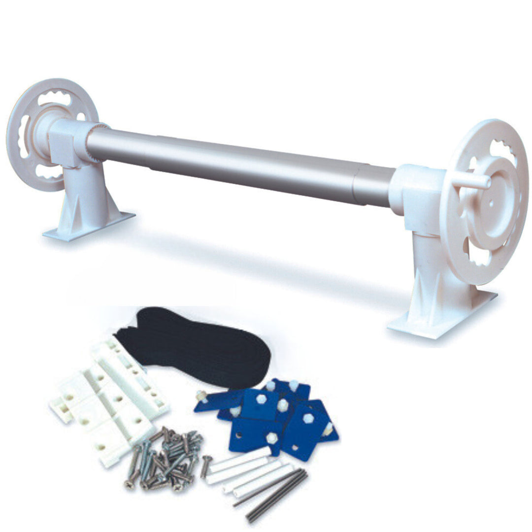 Swimline HydroTools Above Ground Pool Solar Blanket Reels System with Straps