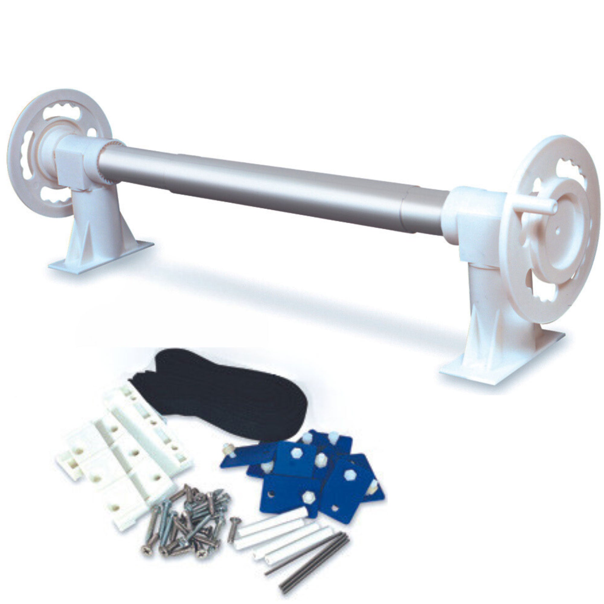 Swimline HydroTools Above Ground Pool Solar Blanket Reels System with Straps - VMInnovations