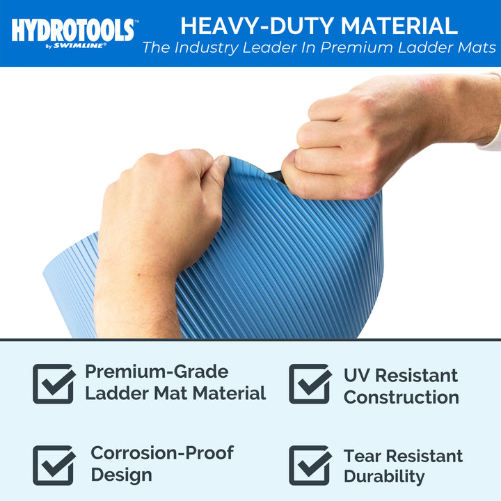 Swimline HydroTools 87951 9" x 24" Small Protective Vinyl Pool Ladder Mat, Blue