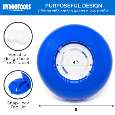 Hydrotools 8720 7" Swimming Pool Floating Dispenser Chlorine Tablets (Open Box) - VMInnovations