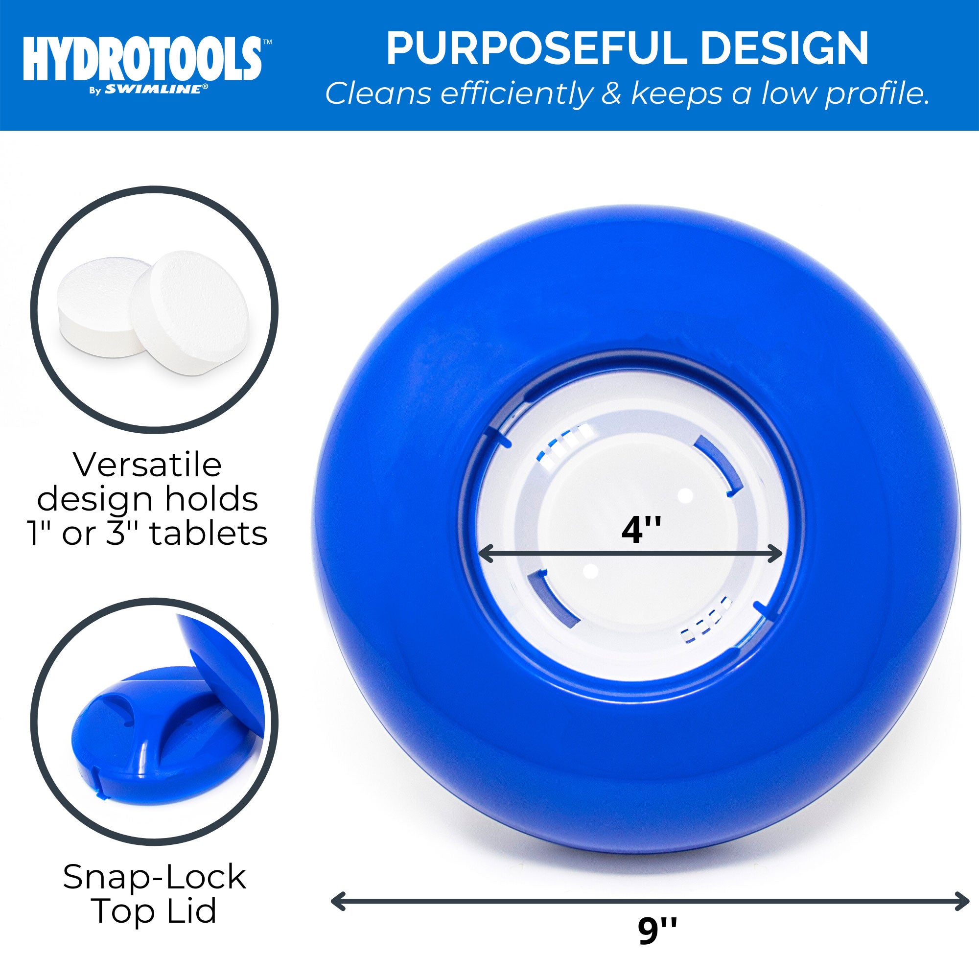 Hydrotools 8720 7" Swimming Pool Floating Dispenser Chlorine Tablets (Open Box) - VMInnovations
