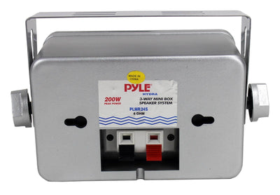 2) PYLE PLMR24S 3.5" 200 Watt Marine Audio Water Proof Mini-Box Speaker System