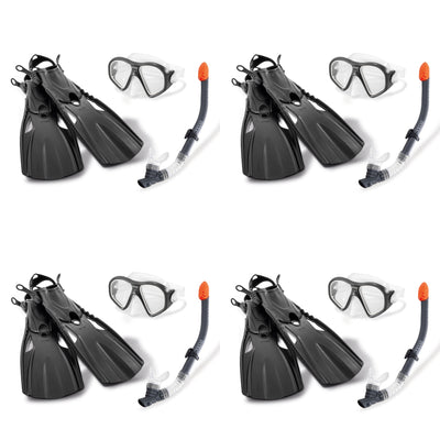 Intex Reef Rider Swim Diving Goggle Mask Snorkeling Set, 14 to Adult (4 Pack)