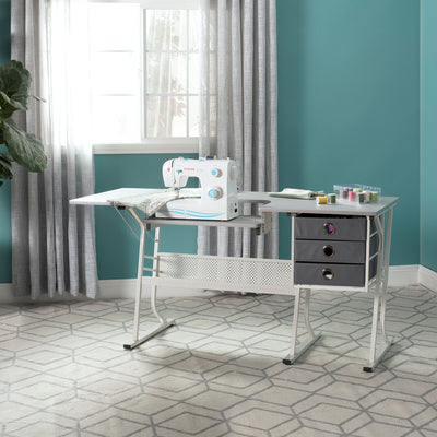 Sew Ready Eclipse Hobby Center Craft Table Computer Desk with Drawers (Used)