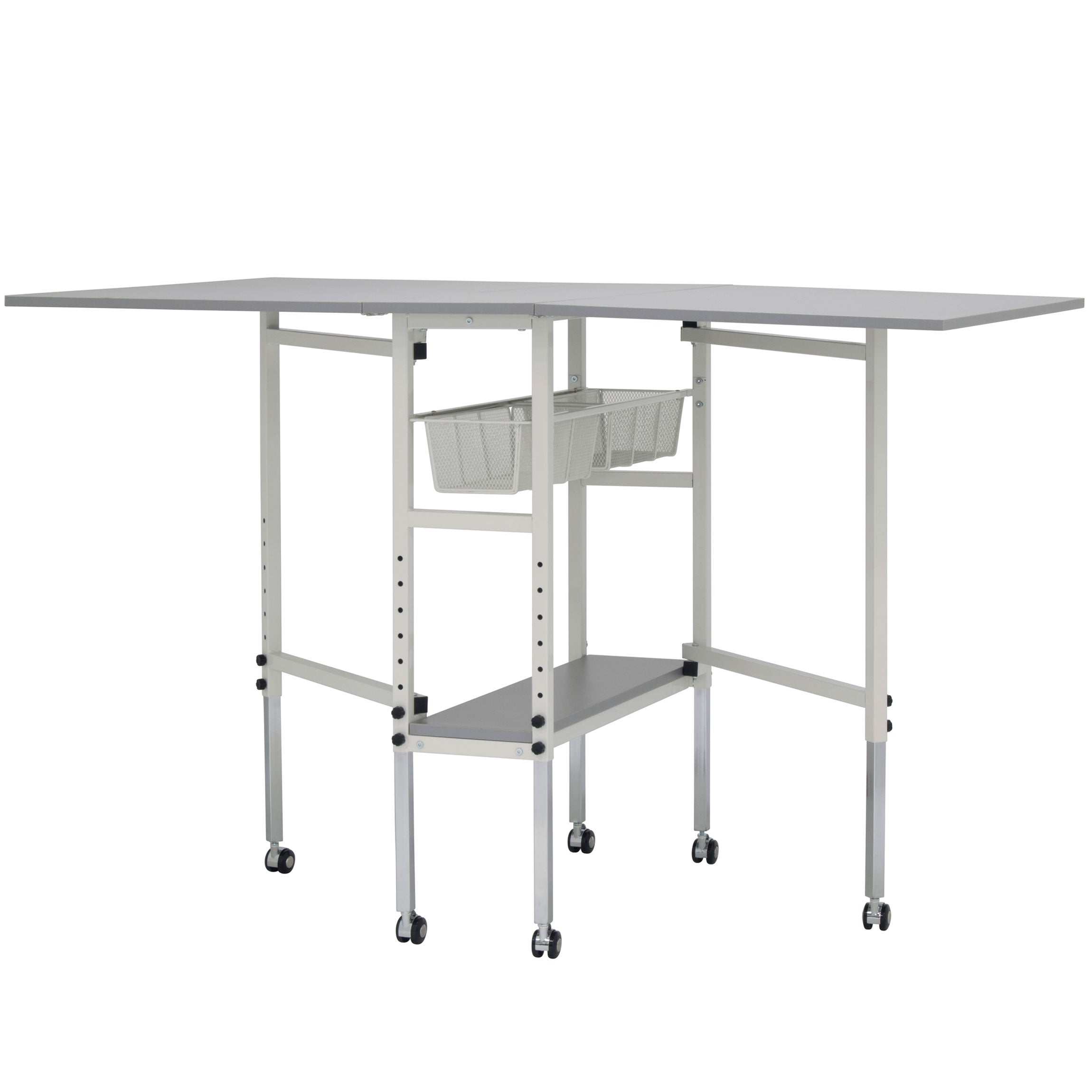 Spree 60" x 36" Adjustable Folding Craft Table with Metal Drawers (Open Box)