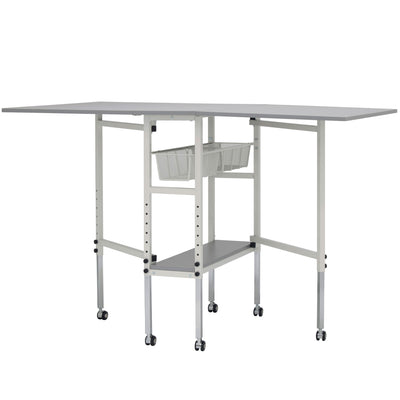 Spree 60" x 36" Adjustable Folding Craft Table with Metal Drawers (Open Box)