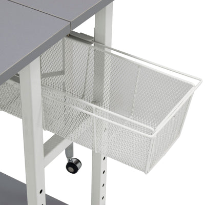 Spree 60" x 36" Adjustable Folding Craft Table with Metal Drawers (Open Box)