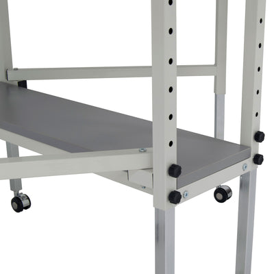 Spree 60" x 36" Adjustable Folding Craft Table with Metal Drawers (Open Box)