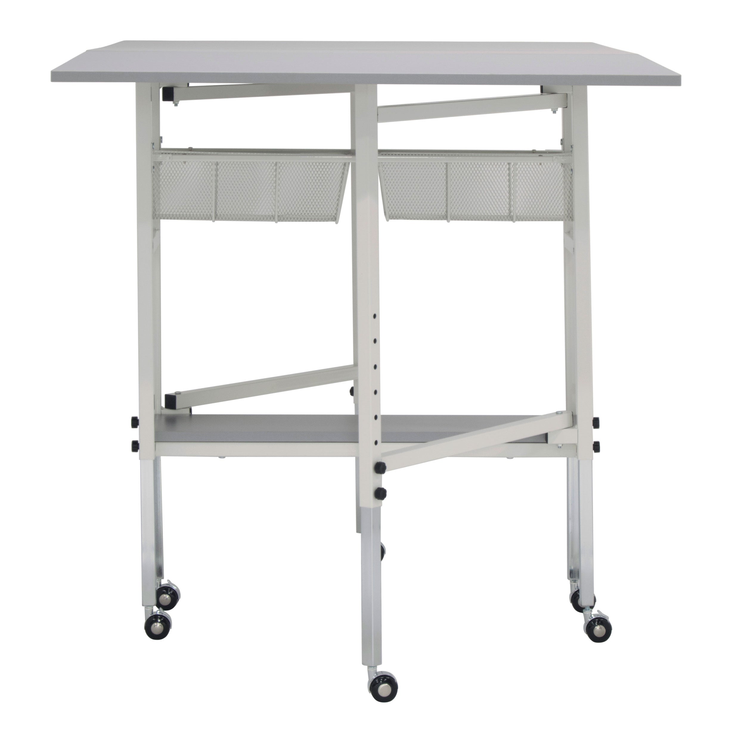 Spree 60" x 36" Adjustable Folding Craft Table with Metal Drawers (Open Box)