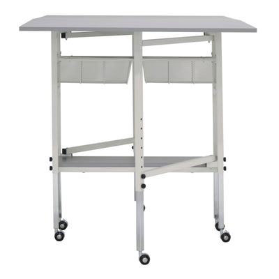 Spree 60" x 36" Adjustable Folding Craft Table with Metal Drawers (Open Box)