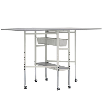 Spree 60" x 36" Adjustable Folding Craft Table with Metal Drawers (Open Box)