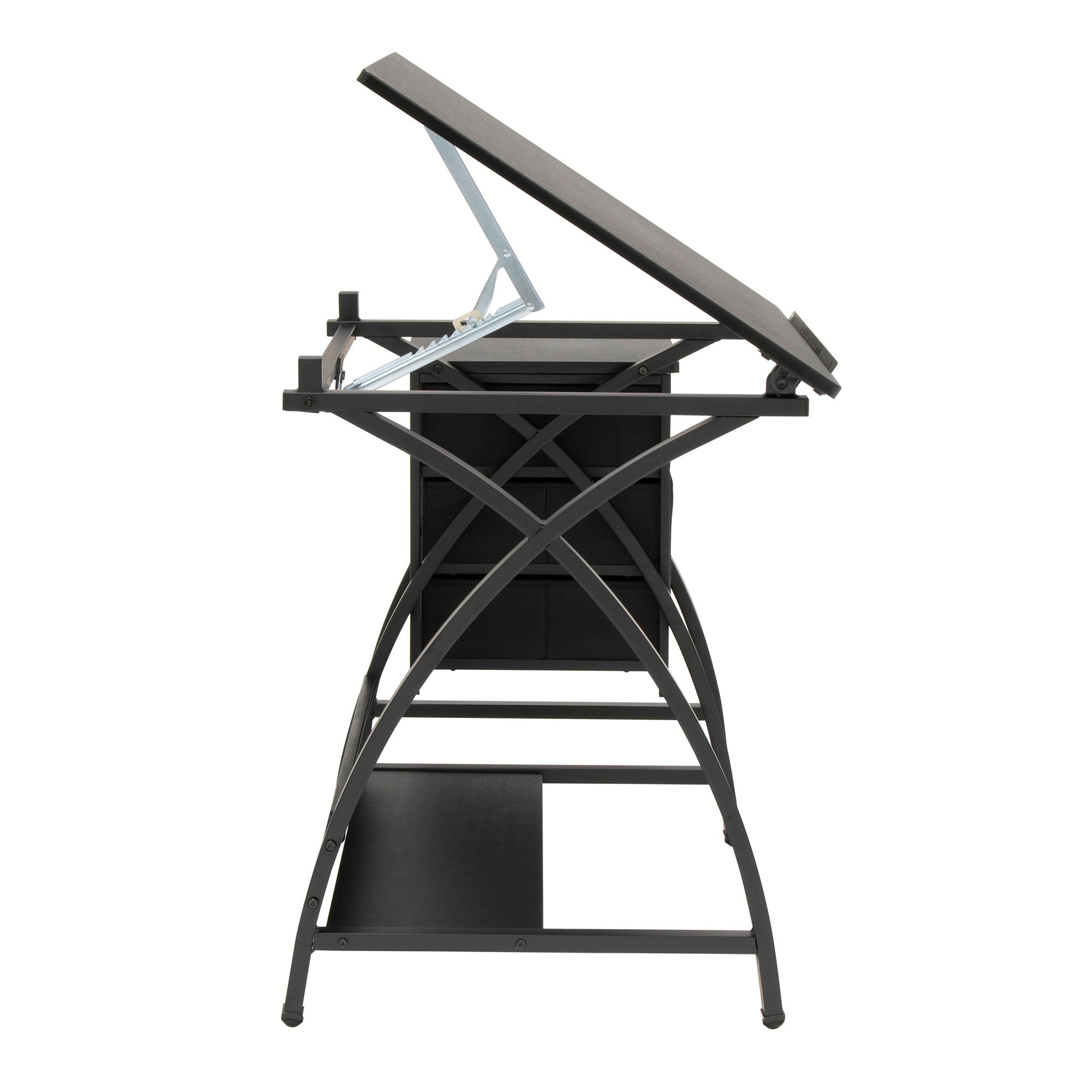 Studio Designs Venus 2-Piece Craft Tabletop w/ Storage & Stool, Black (Open Box)