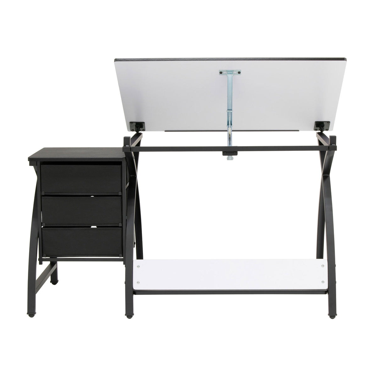 Studio Designs 2-Piece Craft Adjustable Tabletop w/ Storage & Stool Black (Used)