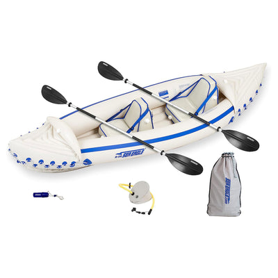 Sea Eagle 330 Pro 2 Person Inflatable Sport Kayak Canoe Boat with Pump and Oars - VMInnovations