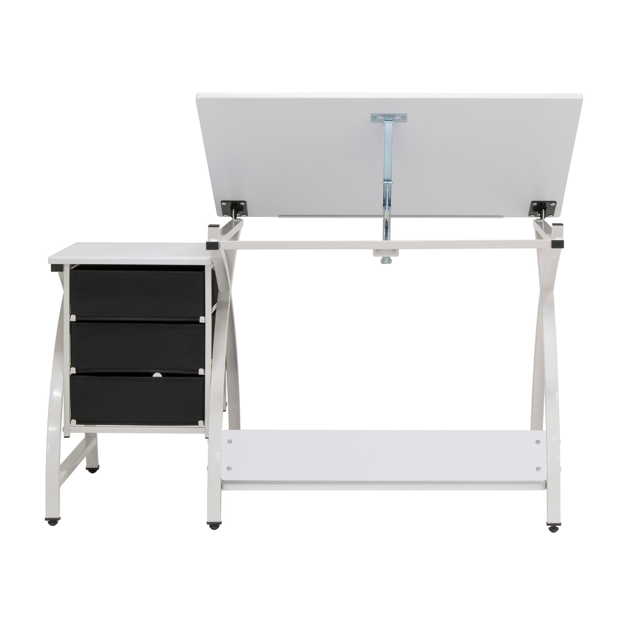 Studio Designs 2 Piece Table with Adjustable Top and Stool, White (Open Box)