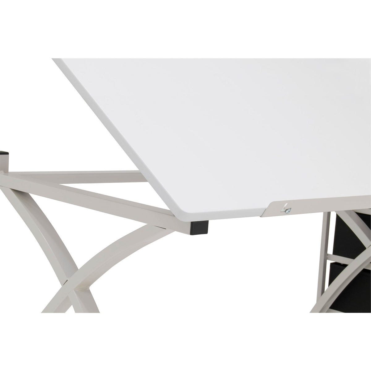 Studio Designs 2 Piece Table with Adjustable Top and Stool, White (Open Box)