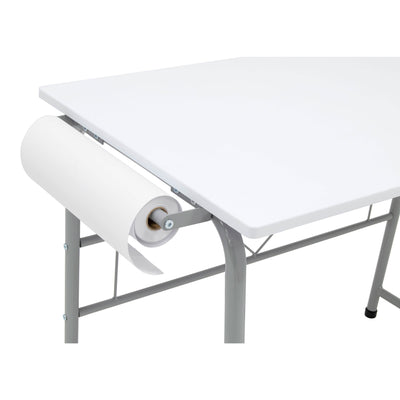 SD Studio Designs 2 Piece Table and Bench with Paper Roll, Gray/White (Open Box)
